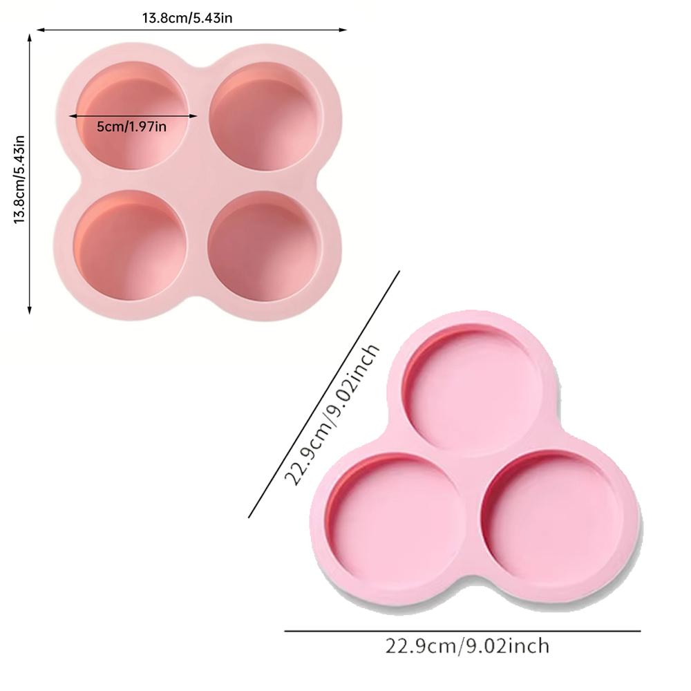 Air Fryer Eierform Runde Form 3/4 Mulden Antihaft-Silikon Muffin Hamburgerbrötchen Pfanne DIY Kochform Spiegelei Backwerkzeug