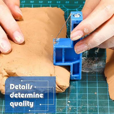 Angle Cutting Ceramic Tool Clay Bevel Cutter Steel Wire Pottery Trimming Tool Portable Wire Cutter for Pottery Clay Sculpting And Crafting