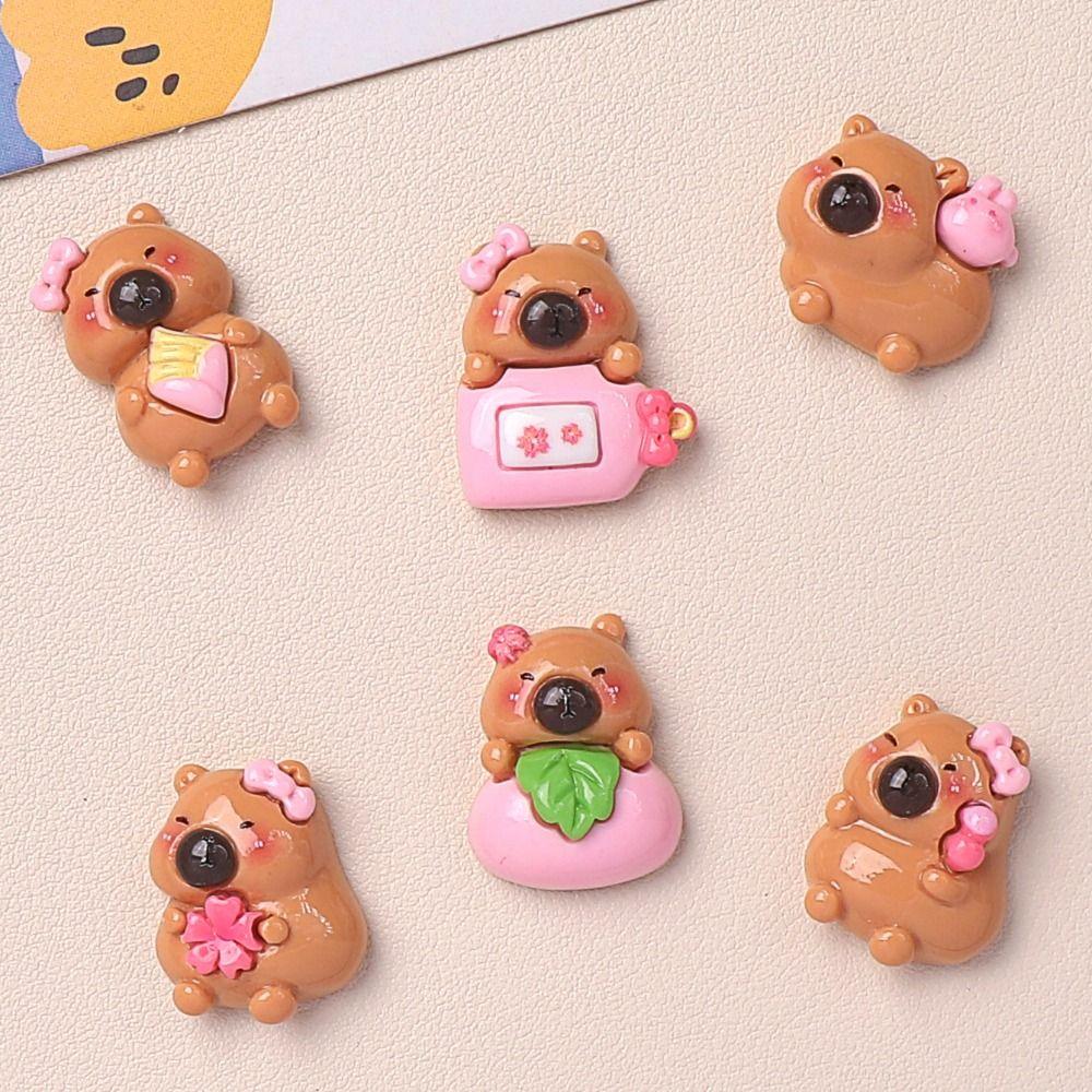 

10 Pcs Scrapbooking Capybara Resin Accessories Mobile Phone Shell Decor