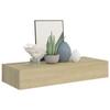 VidaXL Wall-mounted Shelves with Drawers 2 Pcs Oak 60x23.5x10 Cm MDF