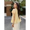 Mioxu Yellow Embroidered Tencel Short Sleeve Shirt
