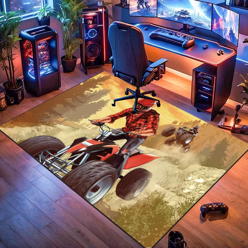 

ATV four-wheel motorcycle off-road pattern rug, suitable for game rooms, living rooms, bedrooms, and other occasions. 40x60cm( 15x23in )