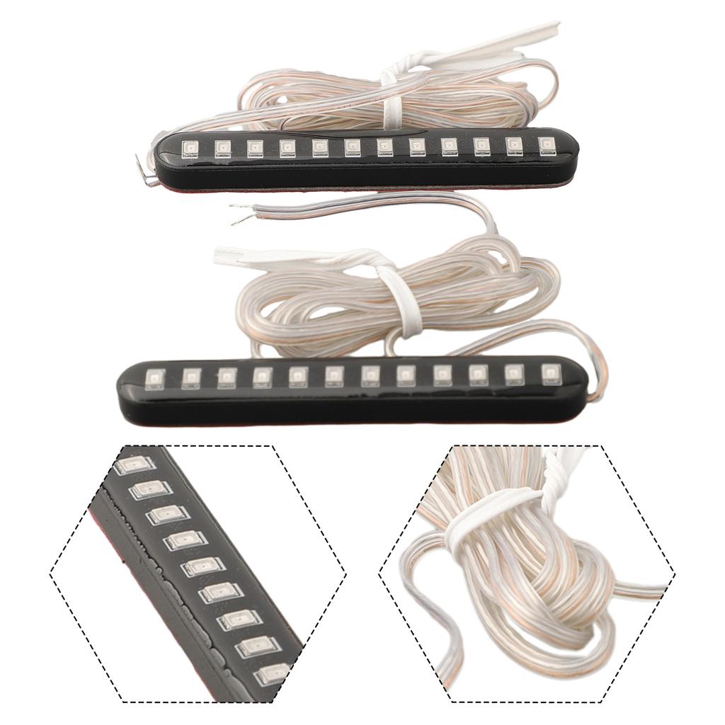 New Motorcycle Turn Light Strip With 3528SMD Turn Signal Light 12 LED 2PCS Flowing Water For Electric Motorcycles