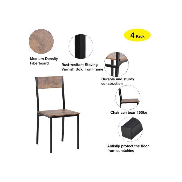 Groupe de sièges, table de salle à manger avec 2 chaises, pour balcon &amp; salle à manger &amp; salon, brun vintage Description