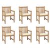 Maison Exclusive - Chaises de jardin lot de 6 et coussins crème Bois teck massif