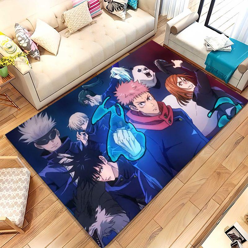 Anime Jujutsu Kaisen Cartone Animato Itadori Yuji Tappeto Area Antiscivolo per Soggiorno Tappeto Morbido per Camera da Letto Divano Bambino, Decorazione Casa Zerbino Regalo
