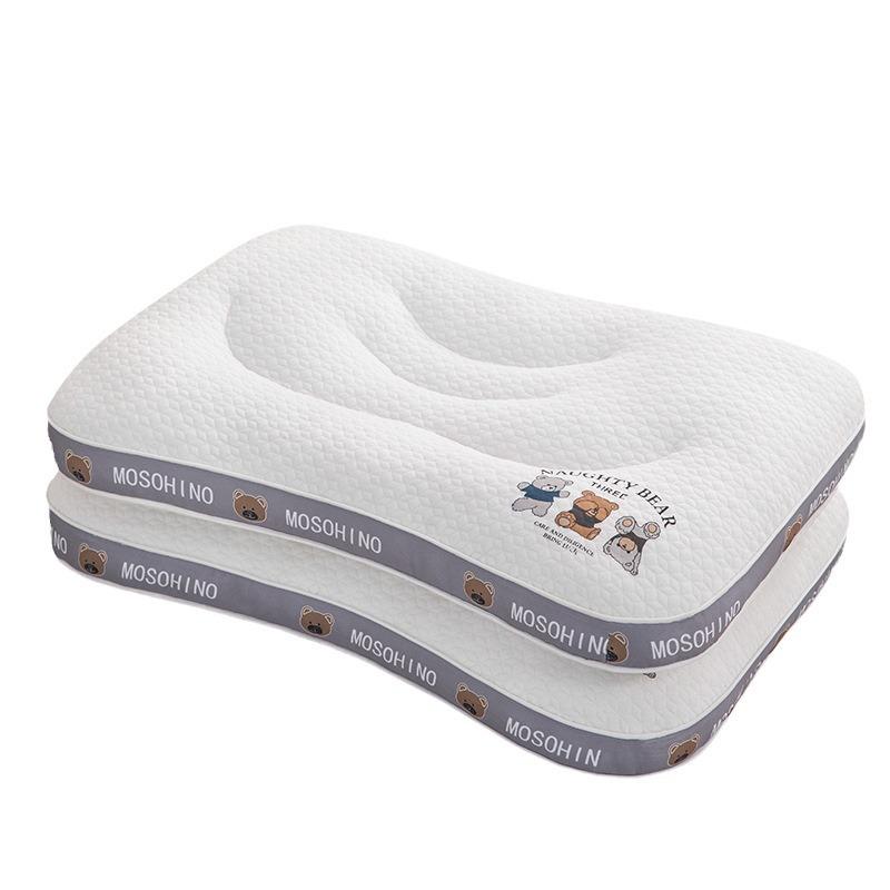 

Вязаная подушка для родителей и детей с рисунком медведя из мультфильма для детей 3 лет, студентов, взрослых, для дома. Подушка для глубокого сна с шейным отделом позвоночника.