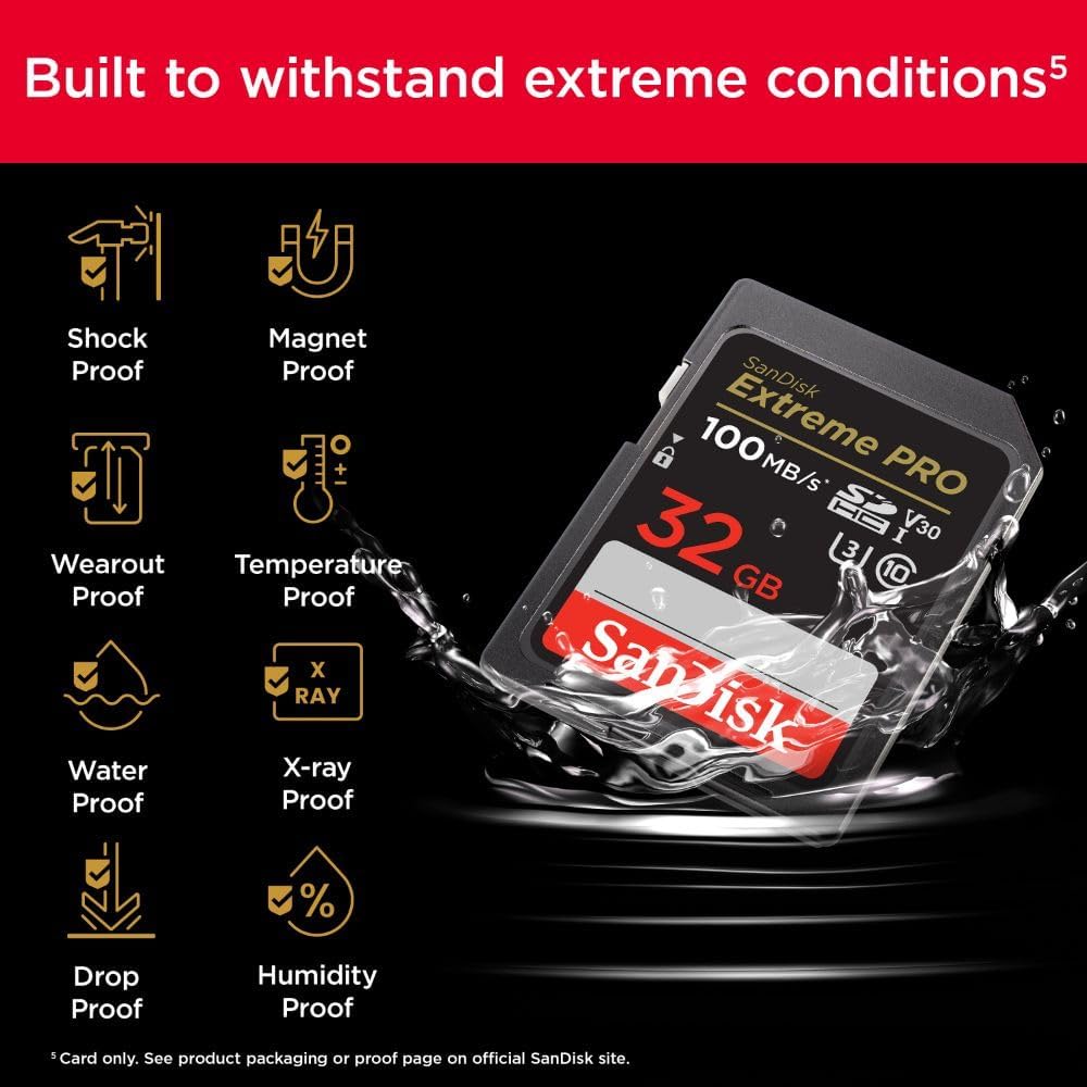 SanDisk 128GB Extreme PRO SD Card 32GB SDHC SDXC UHS-I Memory Card C10 U3 V30 4K UHD Extreme SD Flash Memory Card For Digital SLR Camera Camcorder