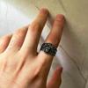 Bague Cthulhu Rétro pour Hommes Couleur Argent Punk Gothique Rock Hiphop Bague Bijoux de Créateur Faits Main Accessoires Biker Cadeau Créatif