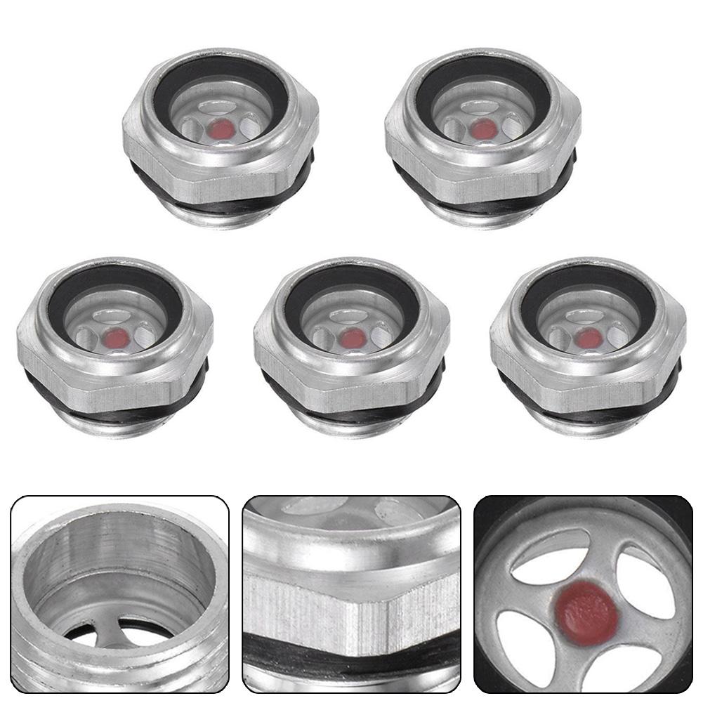 Högkvalitativ Aluminium Luftkompressor Oljenivåmätare Siktglas 12 Yttergänga för Enkel Installation (Paket om 5)