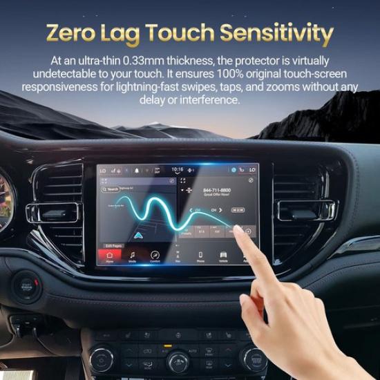 RUIYA Car Touchscreen Protector Tempered Glass 10.1" For 2021-2026 Dodge Durango