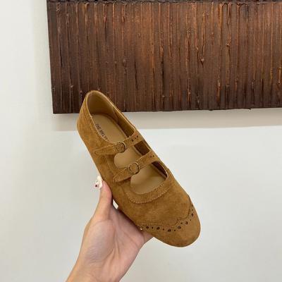 Retro Brown Square Head Mary Jane Shoes Ballet Shoes Women's 2025 New Korean Version French Light Mouth Single Shoes Women's Shoes