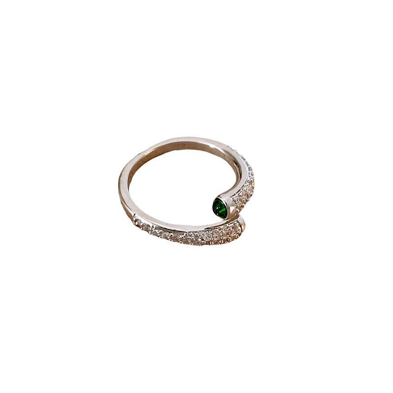 Minimalist Copper Open Ring With Zircon Stones Stylish Jewelry For Women