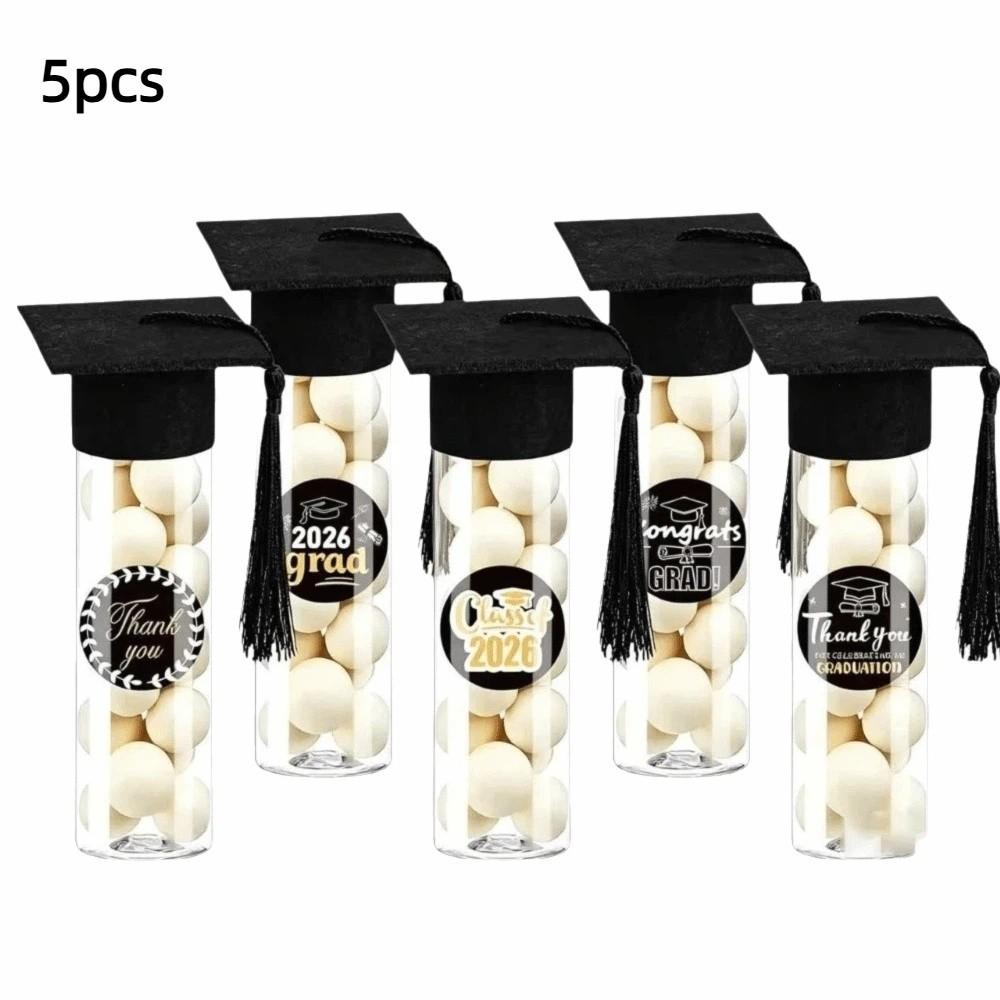 5pcs Graduation Gifts Graduation Party Candy Box With Tassel Candy Tube Graduation Party чёрный