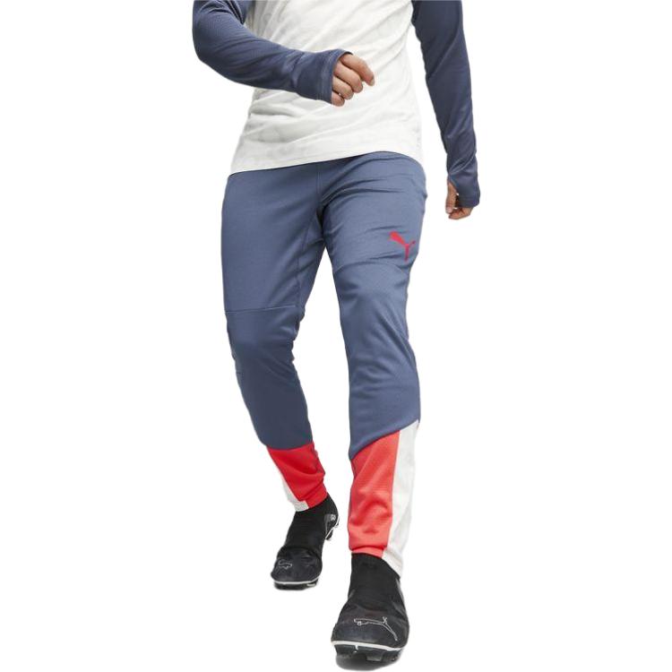 Puma Individual Cup Color Block Fitted Straight Leg Mid Rise Knit Sports Pants Men Bottoms 658872-53