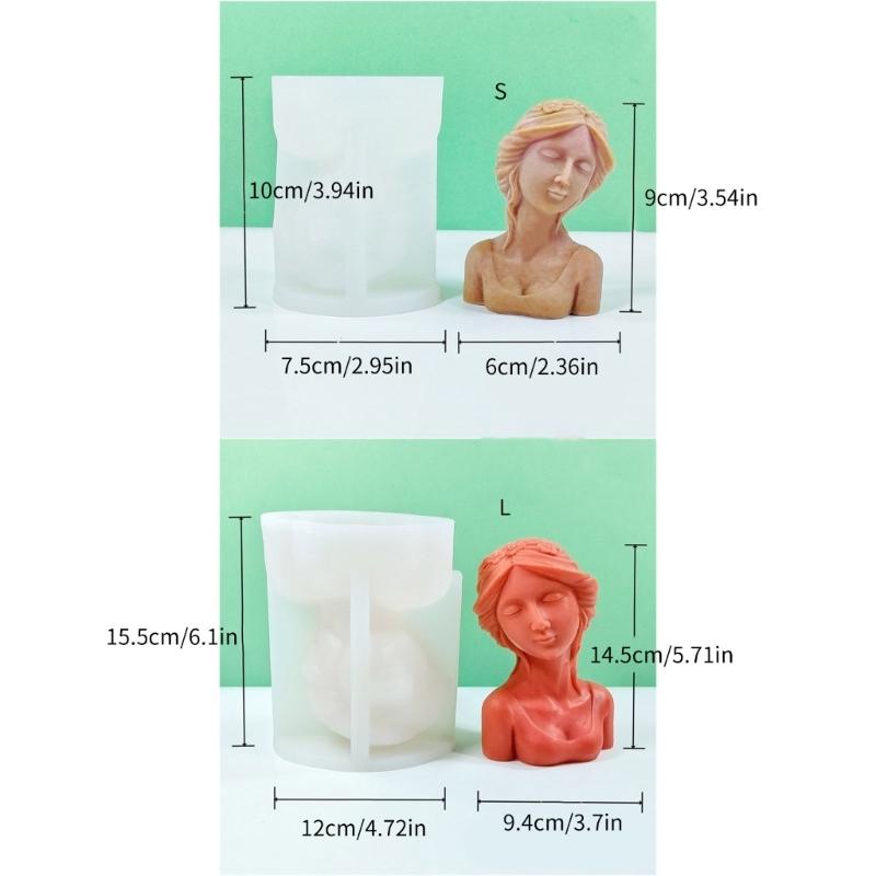Elegant Portrait Resin Epoxy Molds Beautiful Girls Shape Figurines Decoration Creating Silicone Mold for Craft Project