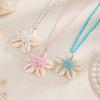Beach Ocean Resort Wind Shell Flower Pendant Necklace Bohemian Rice Beads Beaded Necklace Women