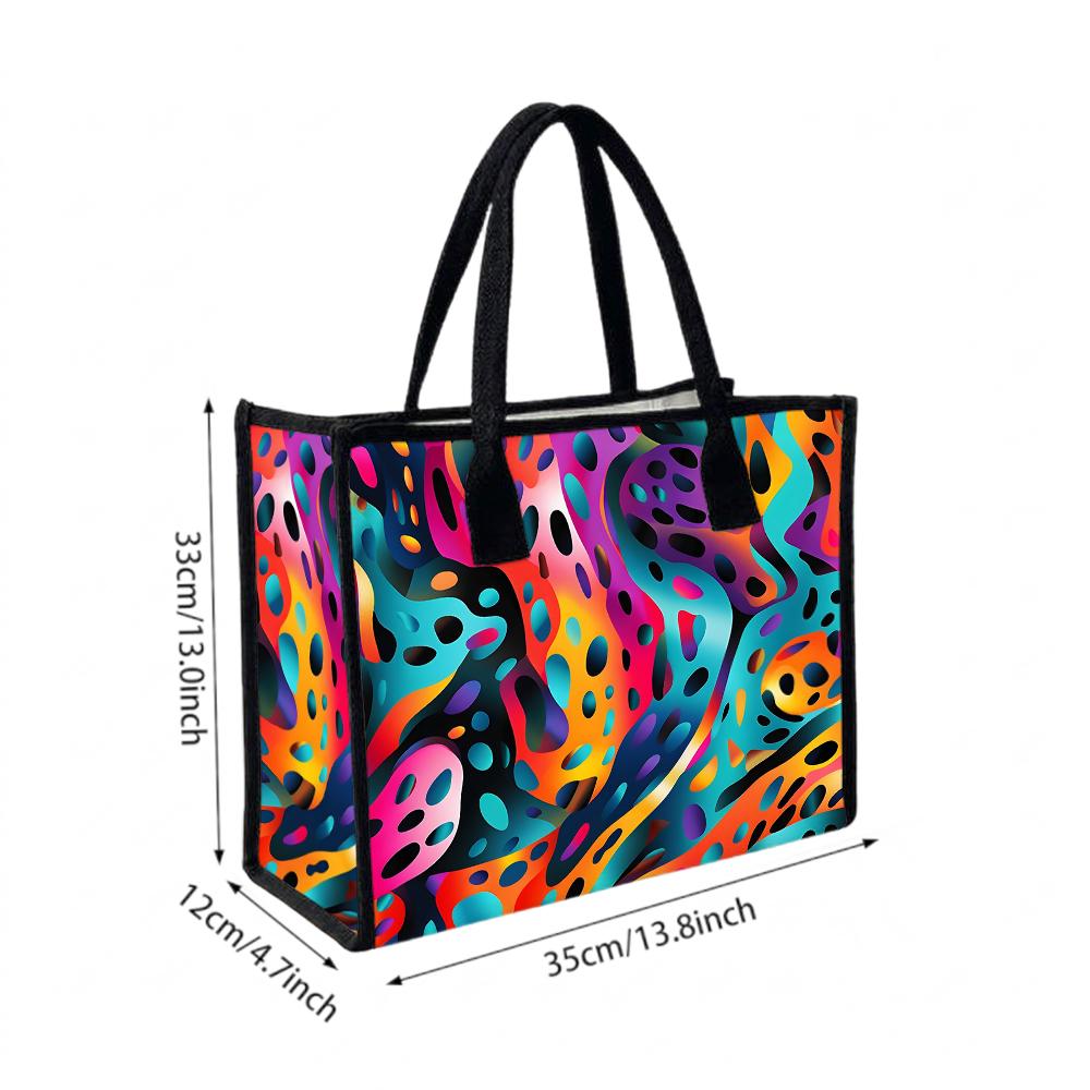 Colorful Printed Tote Bag Trendy Fashion Shoulder Bag for Outdoor Daily Use