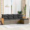 Vidaxl 5-Cz. Set da Giardino, Cuscini, Rattan PE Grigio