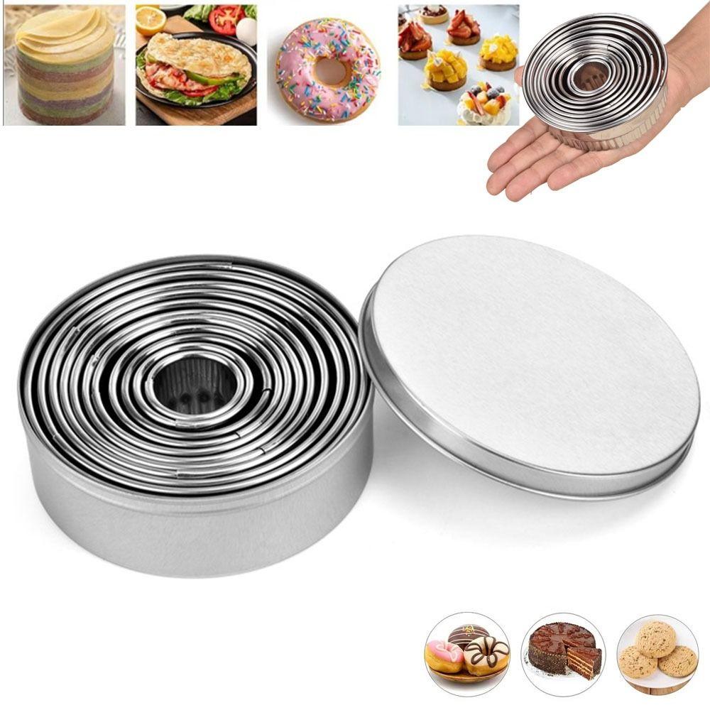 11Pcs DIY Biscuit Mold Stainless Steel Cookie Cutter Baking Pastry Mold  for Home Kitchen Bakery