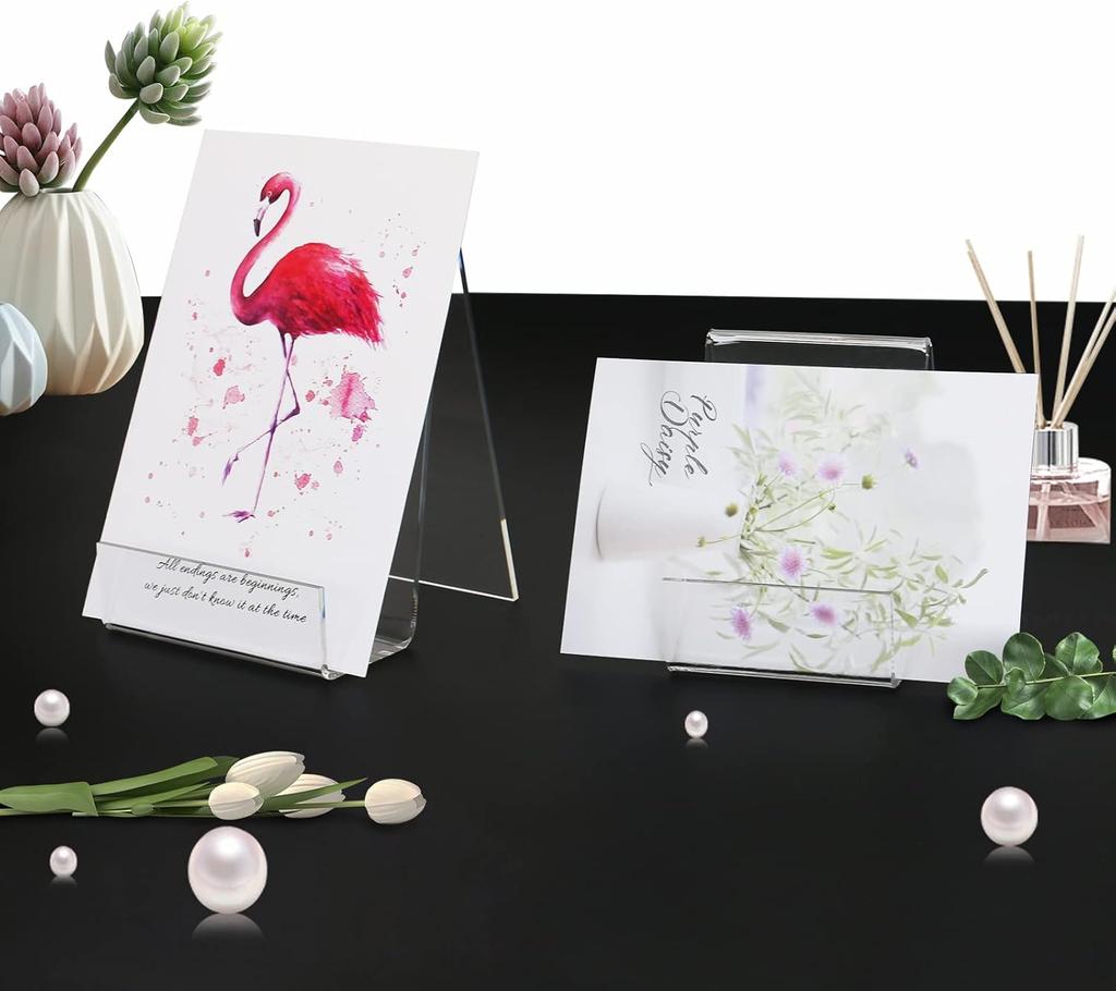 6 Pack Acrylic Book Stand Thickened Clear Book Display Easel Holder for Tablets Newspaper Magazines Notebooks Textbooks CDs