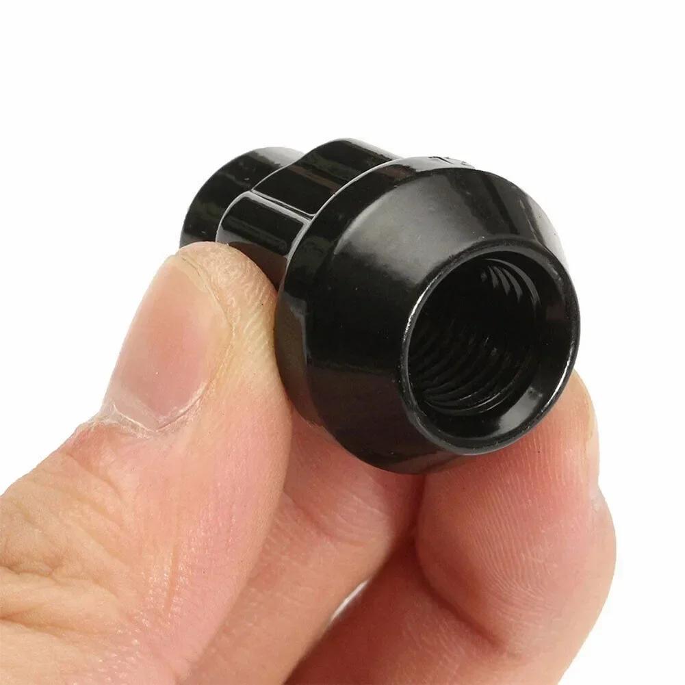For Vehicles With Wheel Studs Requiring A 1/2"-20 Thread Wheel Nuts 12x1.5 Black Wheel Nuts 19mm(3/4") 24pcs