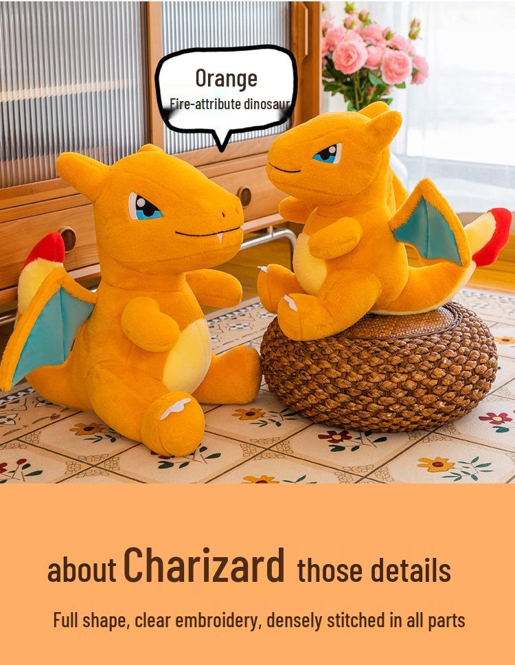 Charizard Rabbit Fur Plush Toy - Dinosaur Pokémon Pillow for Boys & Gift Redemption