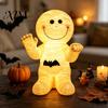 Small Tabletop Decoration Resin Mummy Atmosphere Light, Halloween Smiling Statue with Decor Bat Decor, Cartoon Figurine Light for Desktop Ornament