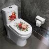 Bathroom Toilet Sticker Rose Flower Wall Stickers DIY WC Washroom PVC Posters Home Cabinet Refrigerator Decoration Decal