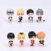 8pcs Haikyuu Anime Figures Desktop Car Ornaments Hinata Shoyo Kanbara Takashi Shoyo Hinata Cute Cartoon Doll Collectible Gift