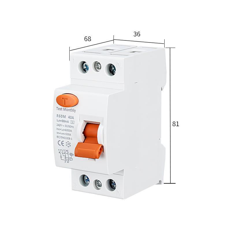 RCCB Electromagnetic Circuit Breaker RCD Home Leakage Protector F360