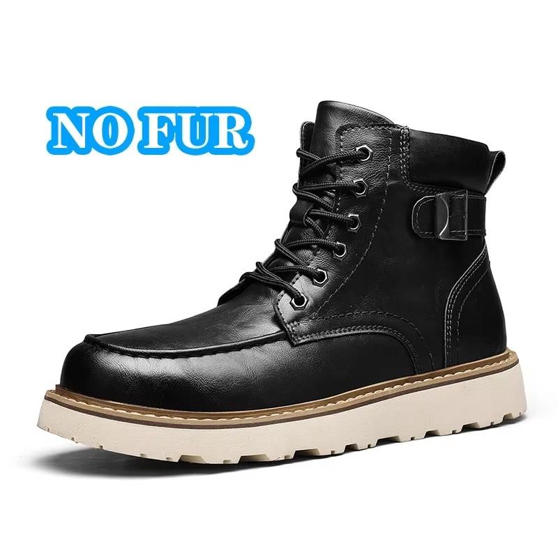 Fashion Outdoor Anti-slip Walking Shoe Travel Lace-Up Boots Comfort High Top Shoes  Ankle Boots Warm Winter Genuine Leather Men Boots