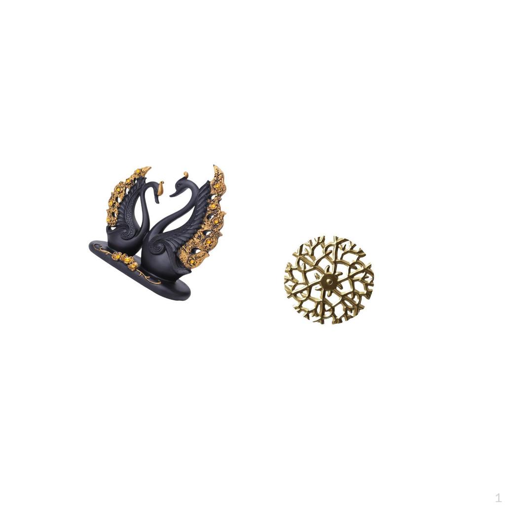 European Resin Swan Sculpture And Rustic Wrought Iron Wall Art Animal Statue for Home Office