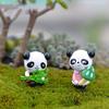 4 pezzi Mini Panda Figurine di animali Giocattoli per casa delle bambole Miniature/Terrario Micro Giardino delle fate Fai da te