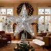 Christmas Tree Topper Decoration Iron Star-shaped LED Light Tree Toppers For Festival Wedding Party Office New Year Holiday