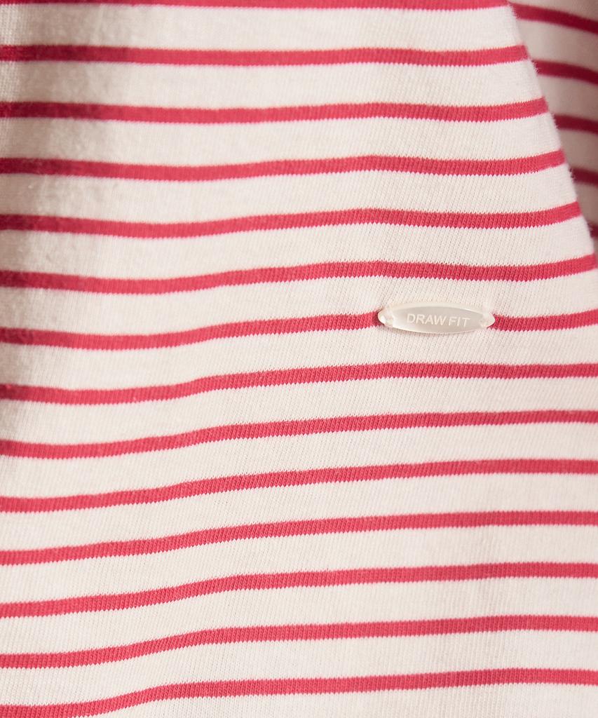 Deuloupisumeon Striped Collar String T-Shirt [Red]