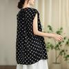 Short sleeve Oversized chiffon vintage Polka Dot Casual loose t shirt tops Women summer t-shirt