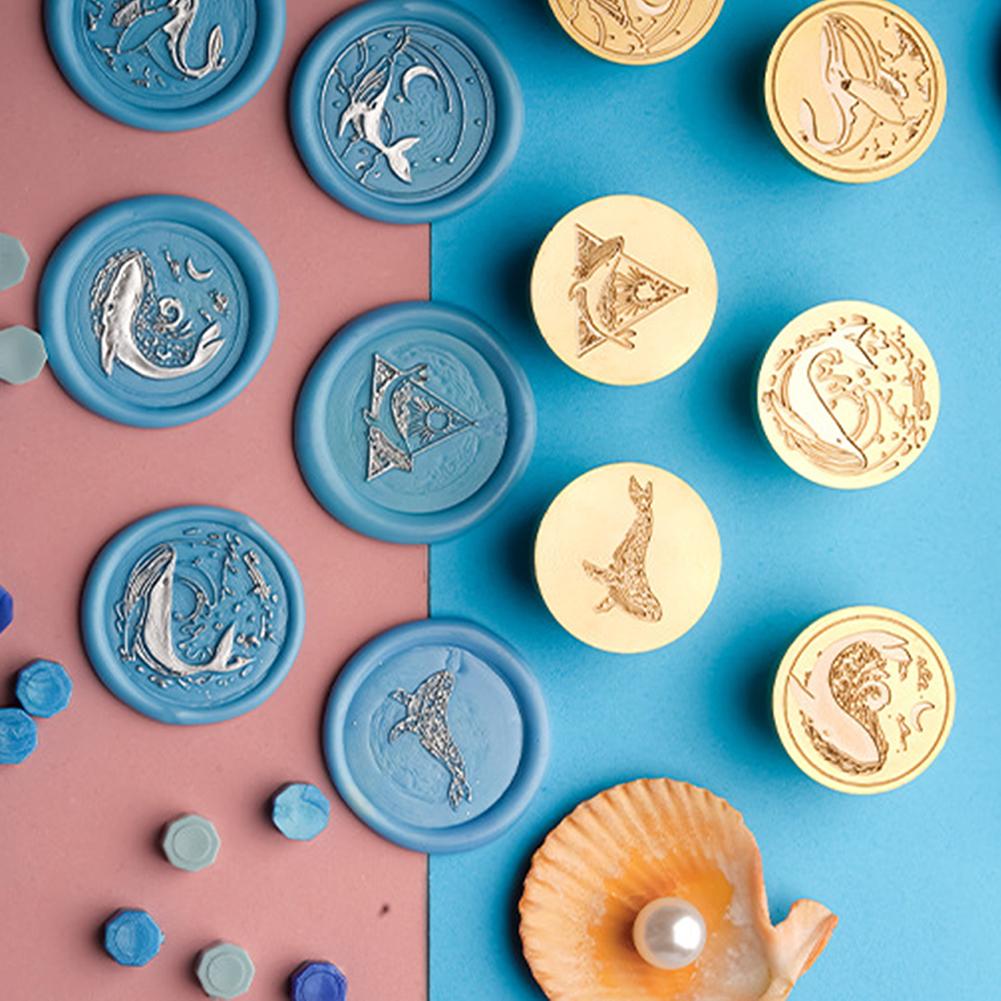 Blue Whale Wax Seal Stamps Fire Lacquer Dolphin Sealing Stamp Head For Scrapbooking Cards Wedding Invitation Decoration