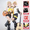 Just Saiyan2025 Cosplay Kagaminee Rin/Len cu Urechi Seria Colaborării: Kagaminee Rin Len Top și Pantaloni Scurți Costum Cosplay Ținută Cosplay