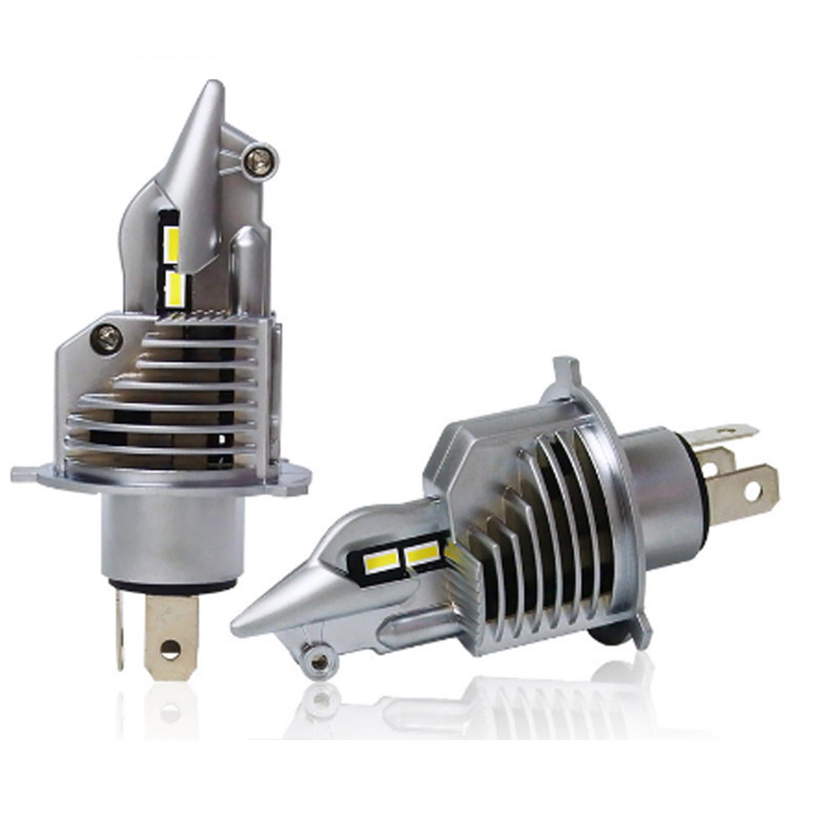 

Светодиодные лампы H4 для фар, более яркие, комплект для переоборудования светодиодных фар-прожекторов, 5000 лм, холодный белый свет, мини-размер, 2 шт. в упаковке