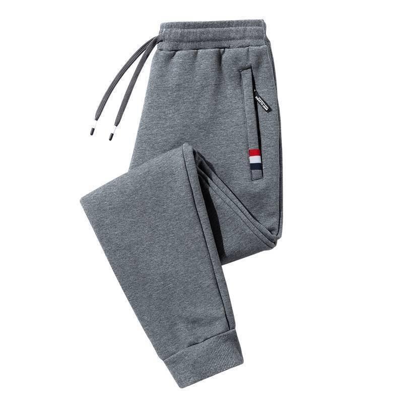 Men's Fleece-Lined Winter Sweatpants - Lambswool Plus Size, Loose Fit, Straight-Leg Casual Pants