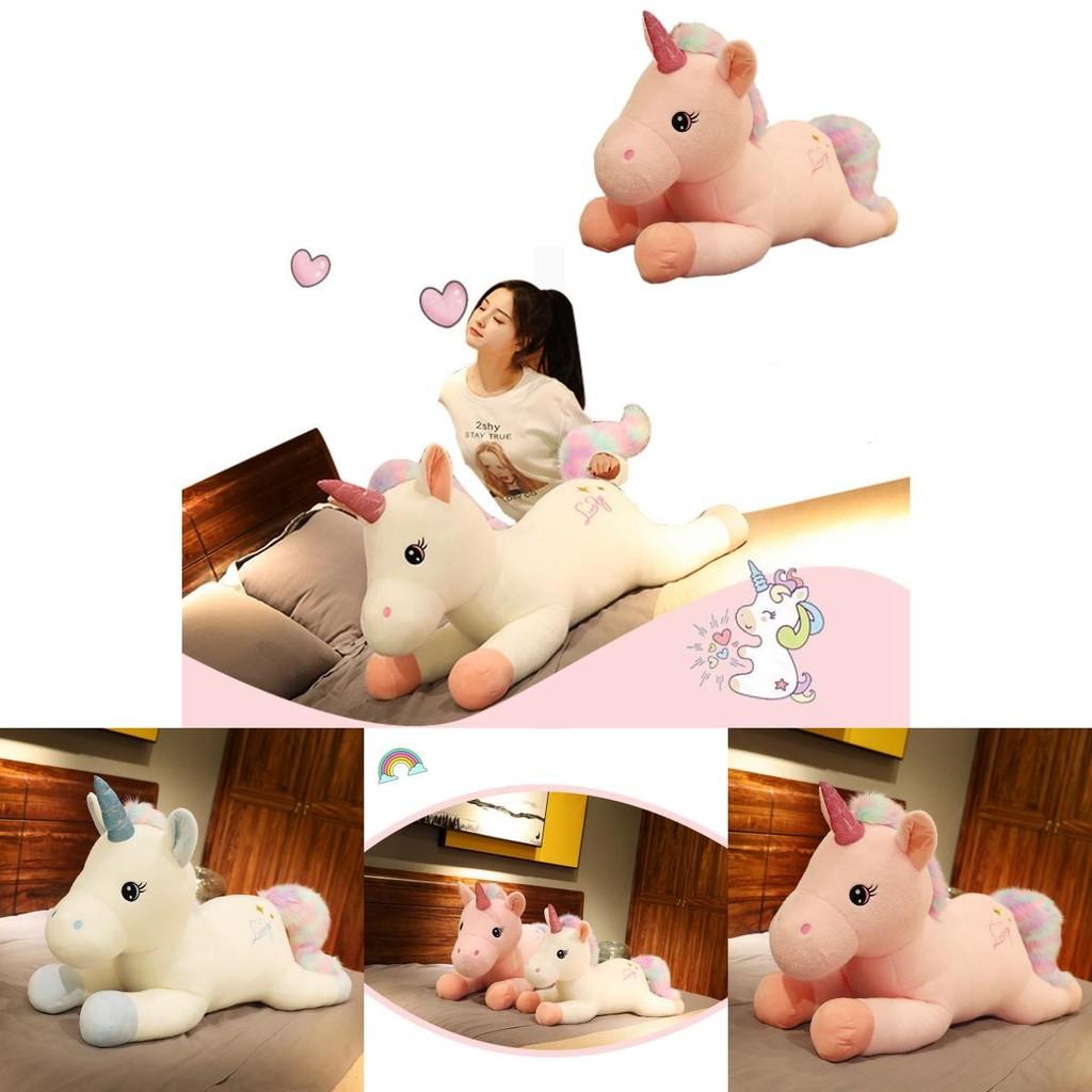 Charming Short Plush Unicorn Stuffed Animal Pillow Comfortable Bedside Support For Children