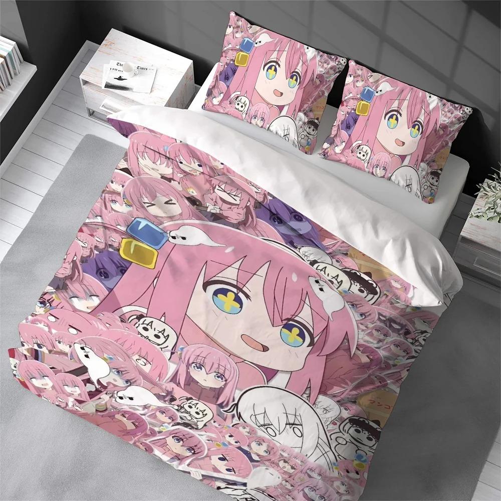 Anime B-Bocchi the R-Rock Duvet Cover Pillowcase Bedding Set Kids Boy Girl Bedroom Decoration 2/3piece Set Single/Double Size