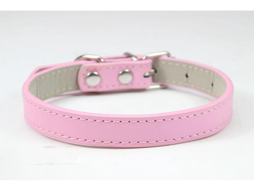 Pet PU Leather Collar & Leash for Small to Medium Dogs & Cats – Solid Color Necklace