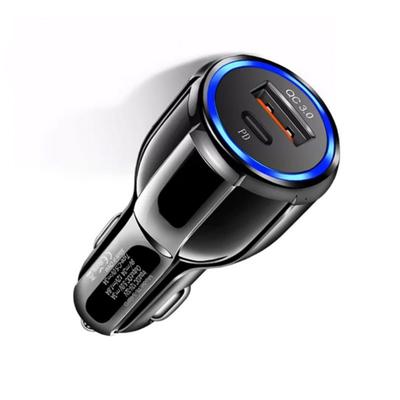 2-Port USB C Auto-Ladegerät 30W Schnellladeadapter QC3.0 Schnelles Ladedock Basis für Smartphones Tablets Laptops