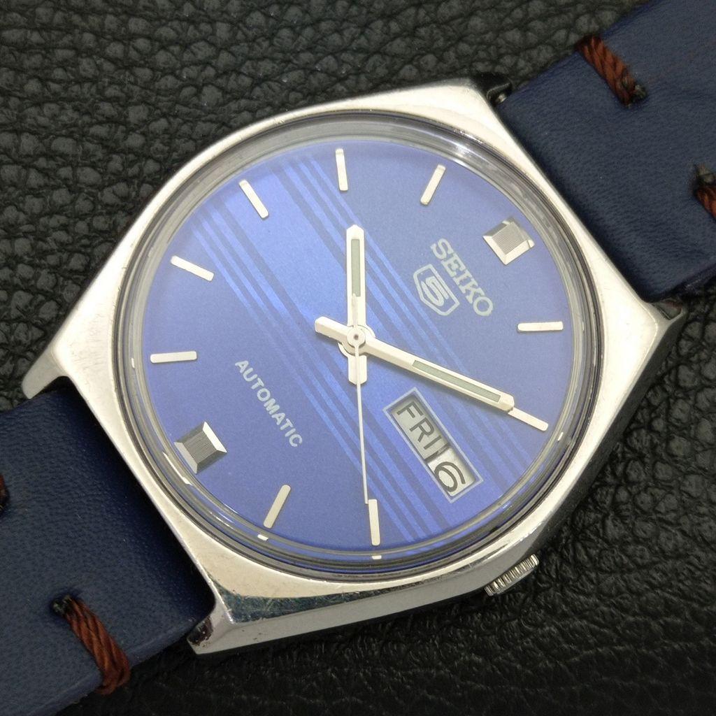 SEIKO 5 AUTOMATIC 6309A JAPAN MENS VINTAGE BLUE COLOR DIAL WATCH a701645-5 R206c-a701645