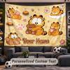 Wall Hanging Tapestry Custom NameGarfield Pattern Personalized Printed Fabric Wall Decor