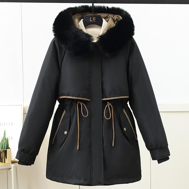 In Winter, The New Artificial Fur Pie Overcomes The Cotton-padded Women's Detachable Loose Fur Collar Cotton-padded Jacket Coat.
