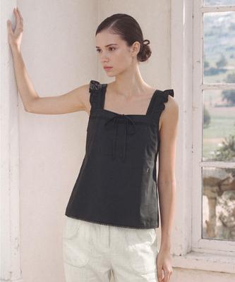 FOLNUA Merline Ruffle Blouse (Black)