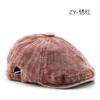 Women's Washed Corduroy Denim Forward Cap, Outdoor Men's Sun Hat, Painter's Hat, Beret